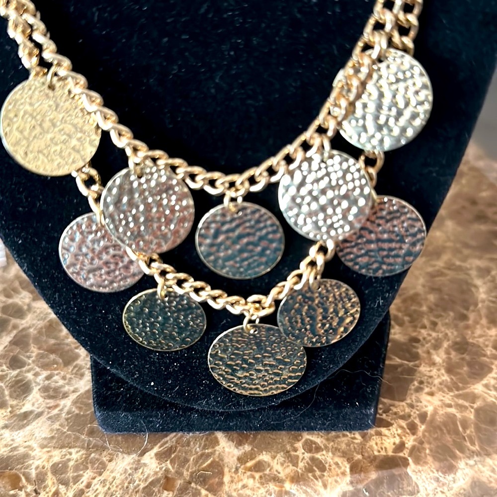 Goldtone Chain And Decorative Disks - image 5